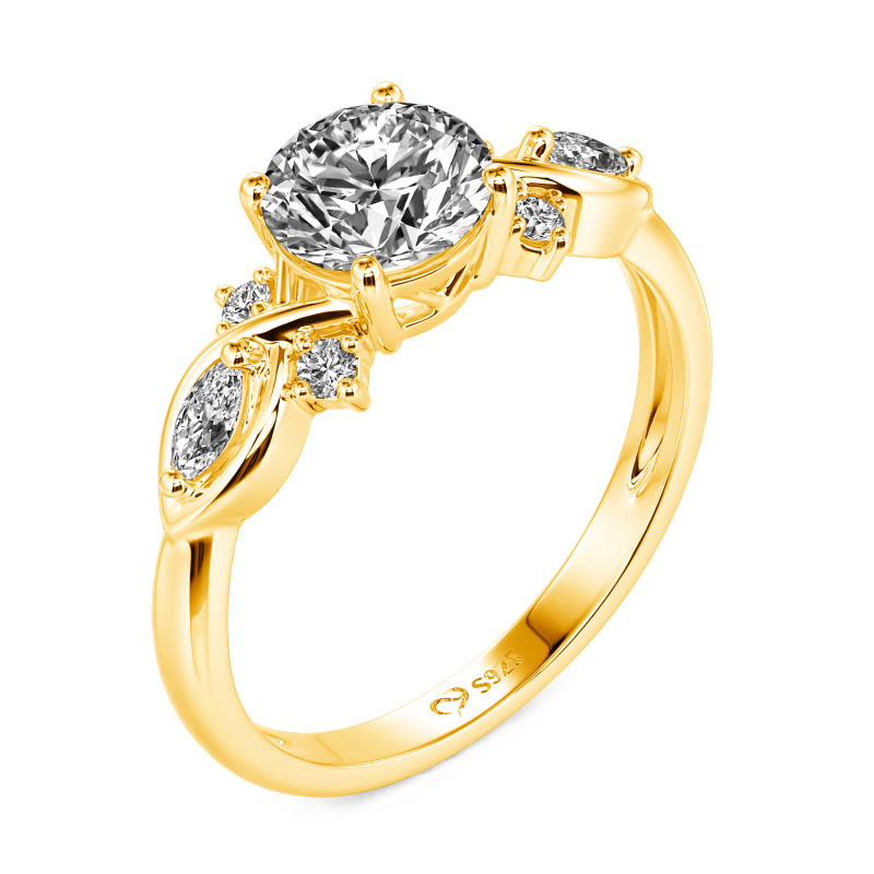 Jeulia Anillo de Compromiso Redondo Infinito en Oro 10K/14K/18K y Platino