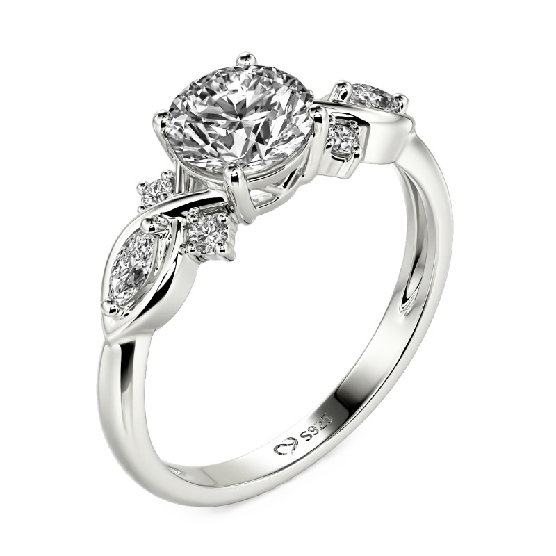 Jeulia 10K/14K/18K Gold Platinum Round Infinity Engagement Ring