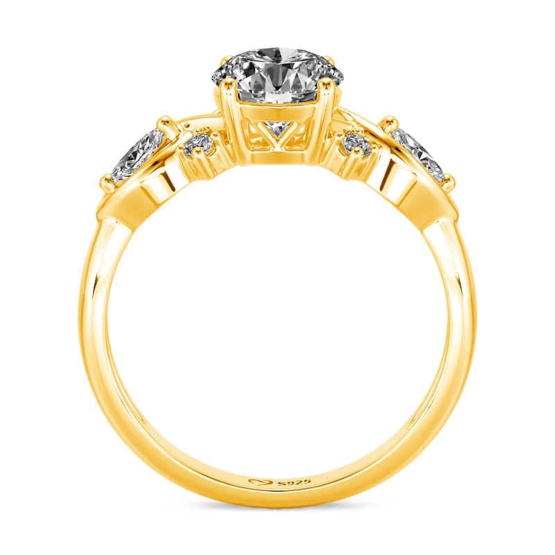 Jeulia Anillo de Compromiso Redondo Infinito en Oro 10K/14K/18K y Platino