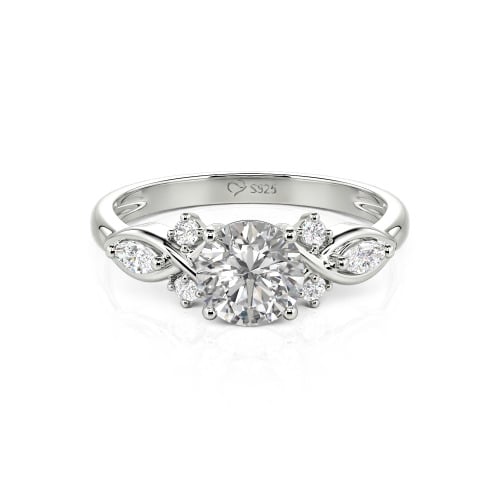 Jeulia Custom Round Cut Infinity Engagement Ring Sterling Silver