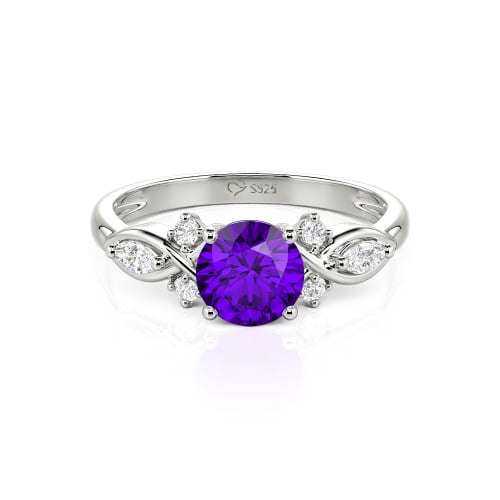 Jeulia Custom Round Cut Infinity Engagement Ring Sterling Silver