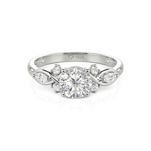 Jeulia Custom Round Cut Infinity Engagement Ring Sterling Silver