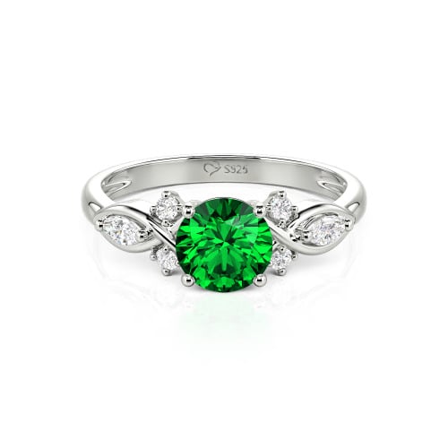 Jeulia Custom Round Cut Infinity Engagement Ring Sterling Silver