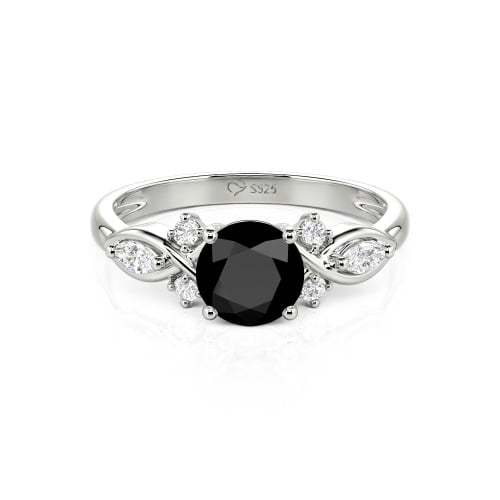 Jeulia Custom Round Cut Infinity Engagement Ring Sterling Silver
