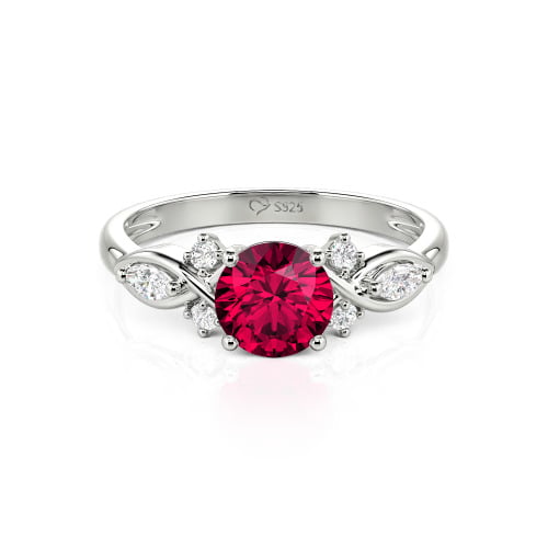 Jeulia Custom Round Cut Infinity Engagement Ring Sterling Silver