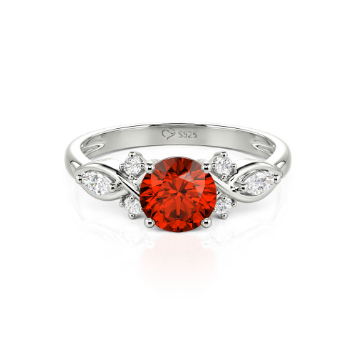Jeulia Custom Round Cut Infinity Engagement Ring Sterling Silver