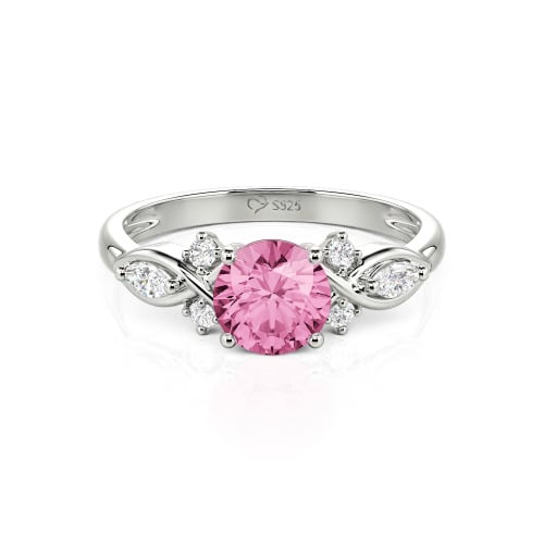 Jeulia Custom Round Cut Infinity Engagement Ring Sterling Silver