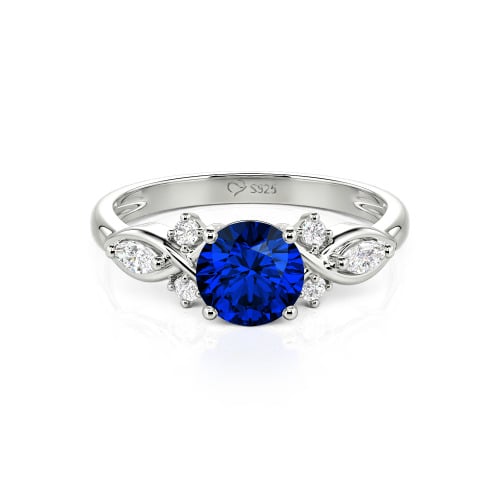 Jeulia Custom Round Cut Infinity Engagement Ring Sterling Silver