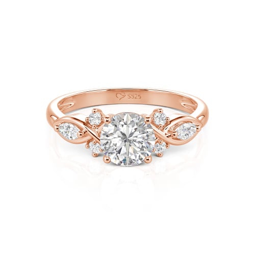 Jeulia Custom Round Cut Infinity Engagement Ring Sterling Silver