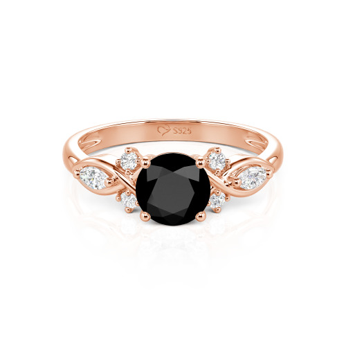Jeulia Custom Round Cut Infinity Engagement Ring Sterling Silver