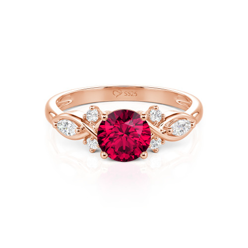 Jeulia Custom Round Cut Infinity Engagement Ring Sterling Silver