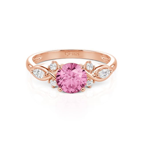 Jeulia Custom Round Cut Infinity Engagement Ring Sterling Silver