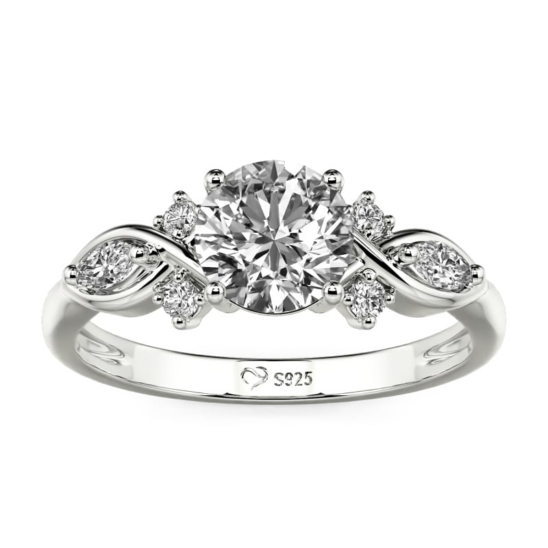 Jeulia Custom Round Cut Infinity Engagement Ring Sterling Silver