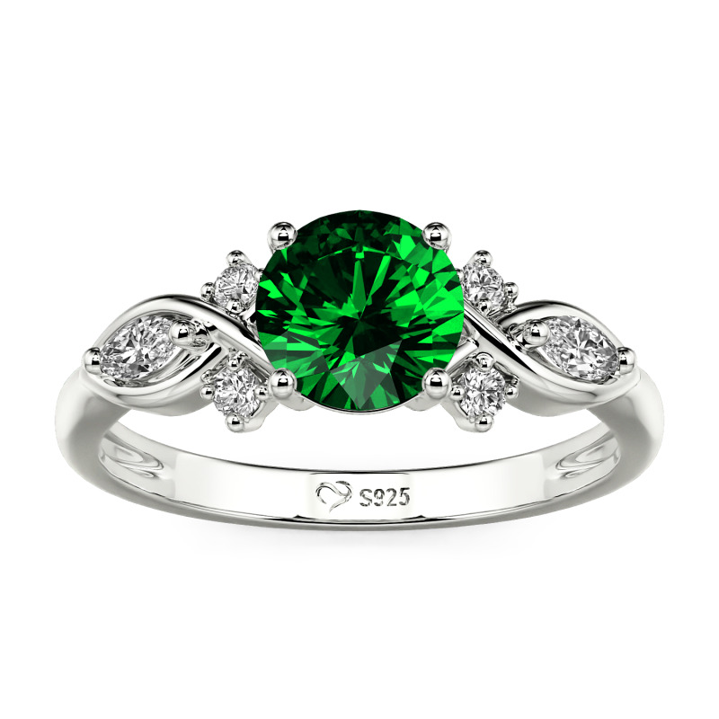 Jeulia Custom Round Cut Infinity Engagement Ring Sterling Silver