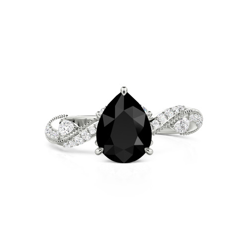 Jeulia Bypass Twisted Vine Custom Pear Shaped Engagement Ring