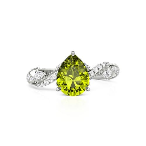 Jeulia Bypass Twisted Vine Custom Pear Shaped Engagement Ring
