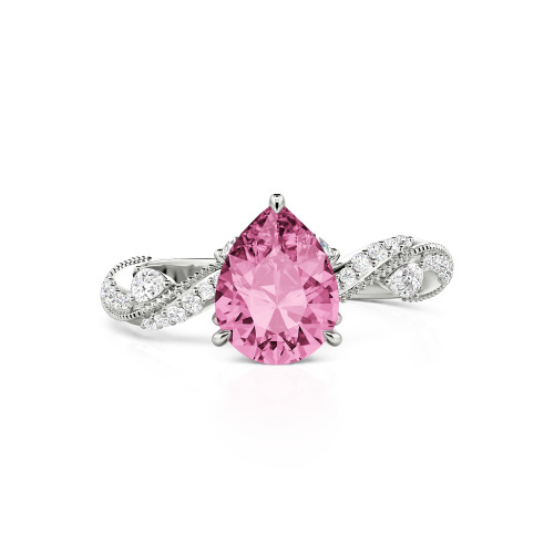 Jeulia Bypass Twisted Vine Custom Pear Shaped Engagement Ring