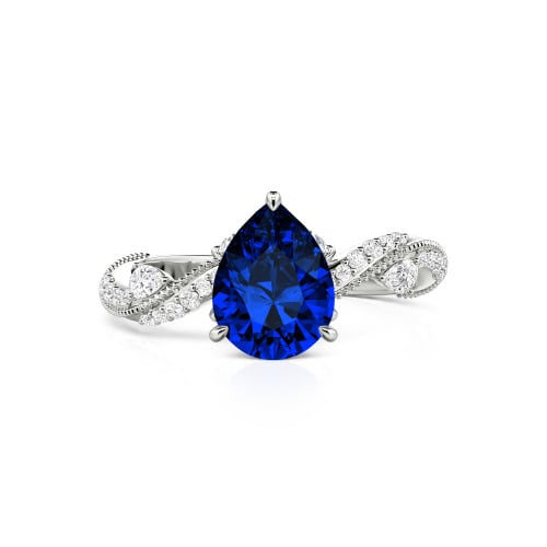 Jeulia Bypass Twisted Vine Custom Pear Shaped Engagement Ring