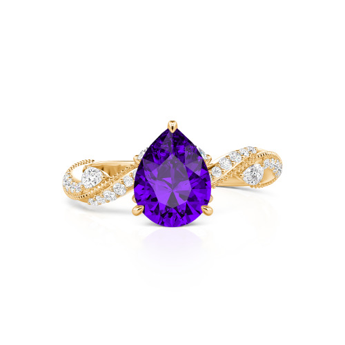 Jeulia Bypass Twisted Vine Custom Pear Shaped Engagement Ring