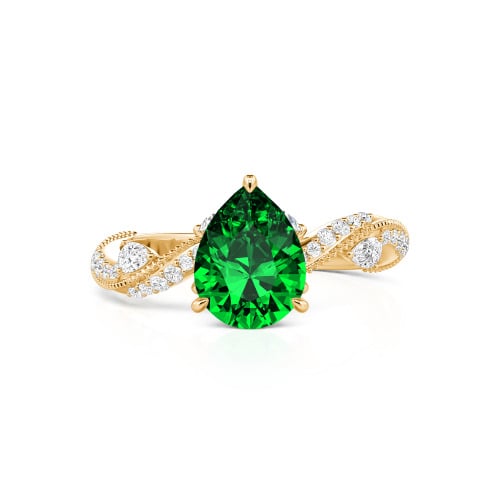 Jeulia Bypass Twisted Vine Custom Pear Shaped Engagement Ring