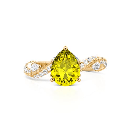 Jeulia Bypass Twisted Vine Custom Pear Shaped Engagement Ring