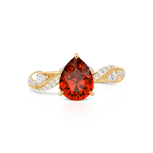 Jeulia Bypass Twisted Vine Custom Pear Shaped Engagement Ring