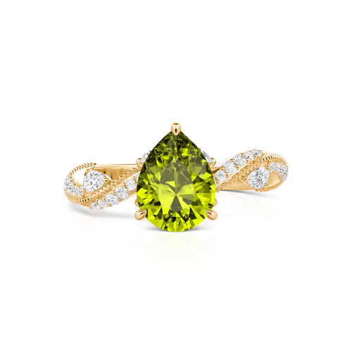 Jeulia Bypass Twisted Vine Custom Pear Shaped Engagement Ring