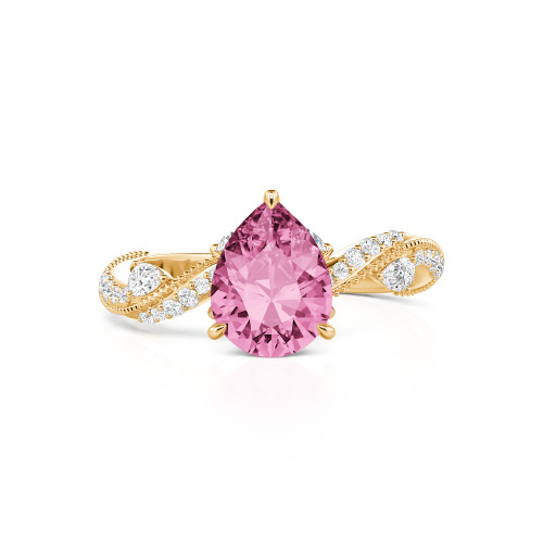 Jeulia Bypass Twisted Vine Custom Pear Shaped Engagement Ring