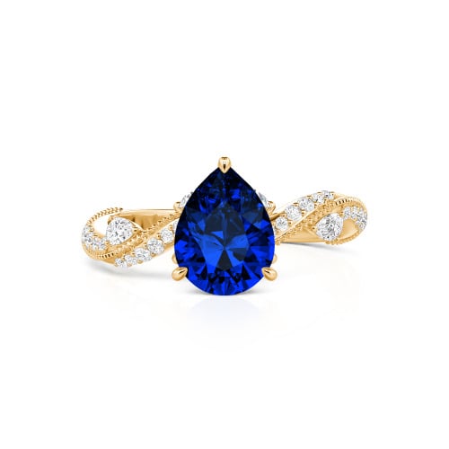 Jeulia Bypass Twisted Vine Custom Pear Shaped Engagement Ring