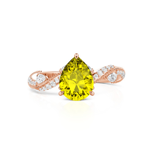 Jeulia Bypass Twisted Vine Custom Pear Shaped Engagement Ring