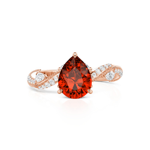 Jeulia Bypass Twisted Vine Custom Pear Shaped Engagement Ring