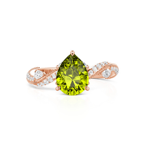 Jeulia Bypass Twisted Vine Custom Pear Shaped Engagement Ring