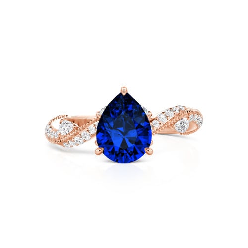 Jeulia Bypass Twisted Vine Custom Pear Shaped Engagement Ring