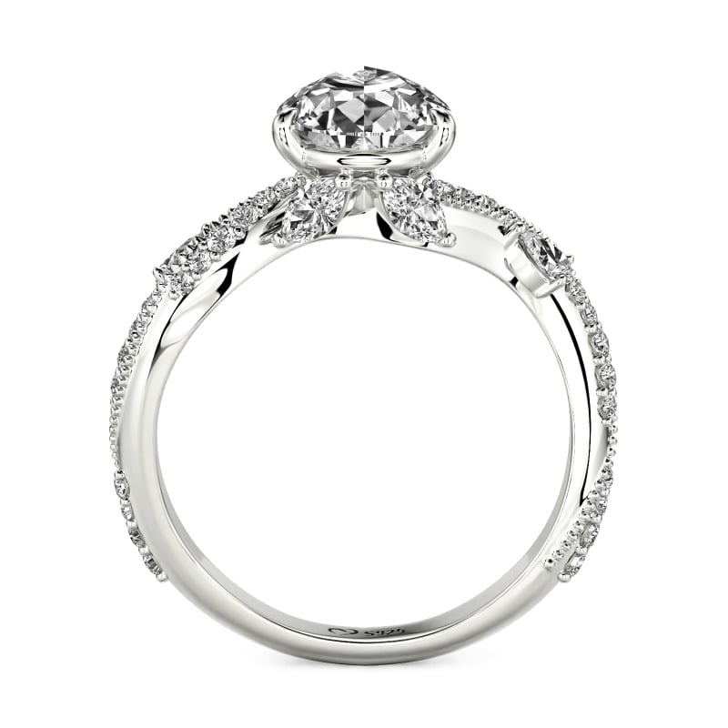 Jeulia Bypass Twisted Vine Custom Pear Shaped Engagement Ring
