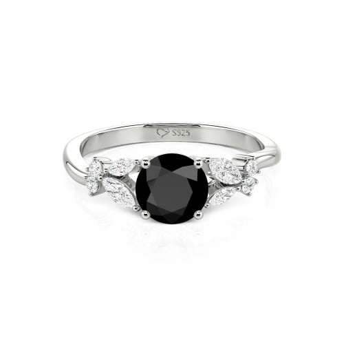 Jeulia Simple Custom Round Ring with Side Stone