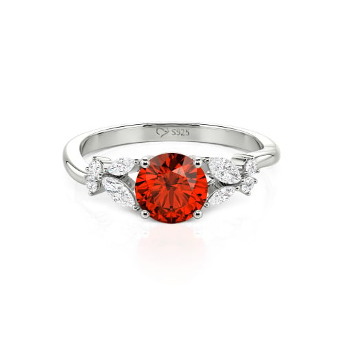 Jeulia Simple Custom Round Ring with Side Stone