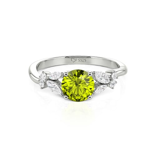 Jeulia Simple Custom Round Ring with Side Stone