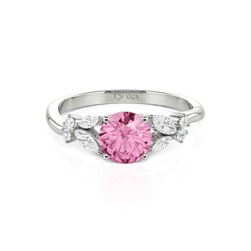Jeulia Simple Custom Round Ring with Side Stone