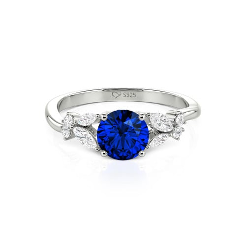 Jeulia Simple Custom Round Ring with Side Stone