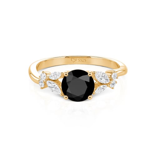 Jeulia Simple Custom Round Ring with Side Stone