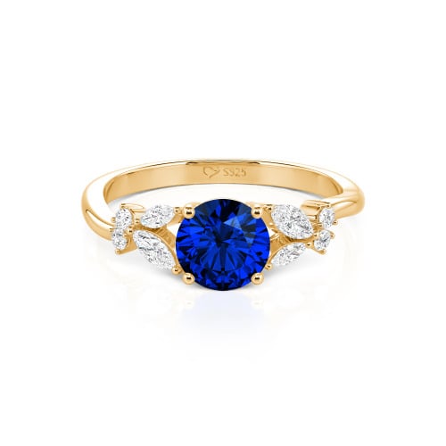 Jeulia Simple Custom Round Ring with Side Stone