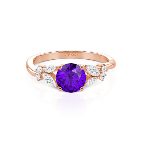 Jeulia Simple Custom Round Ring with Side Stone
