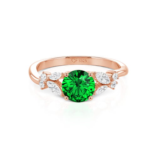 Jeulia Simple Custom Round Ring with Side Stone