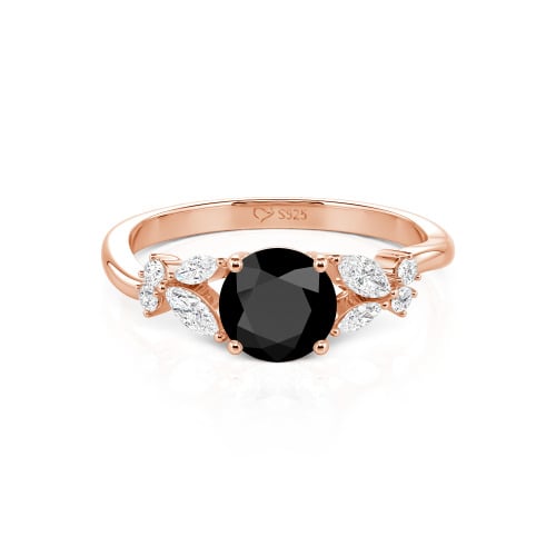 Jeulia Simple Custom Round Ring with Side Stone