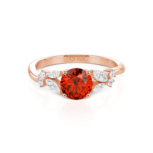 Jeulia Simple Custom Round Ring with Side Stone