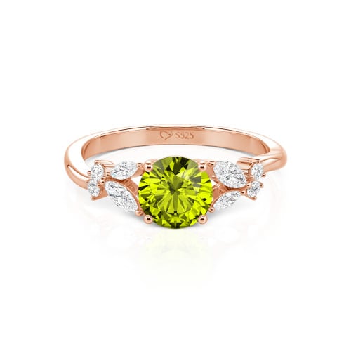 Jeulia Simple Custom Round Ring with Side Stone