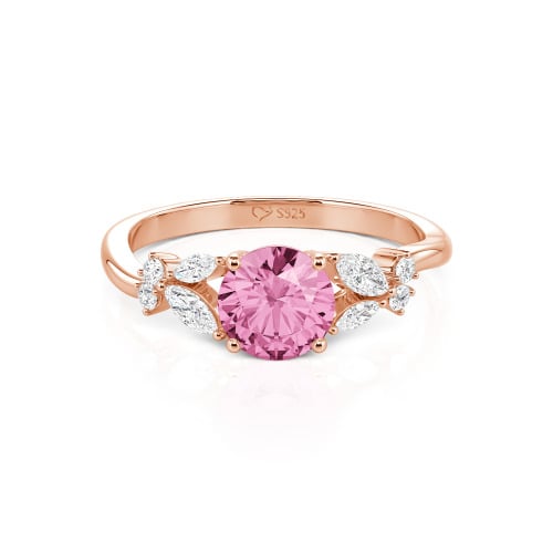 Jeulia Simple Custom Round Ring with Side Stone