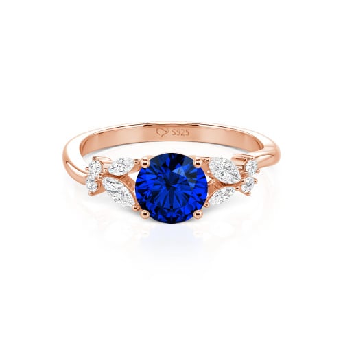 Jeulia Simple Custom Round Ring with Side Stone