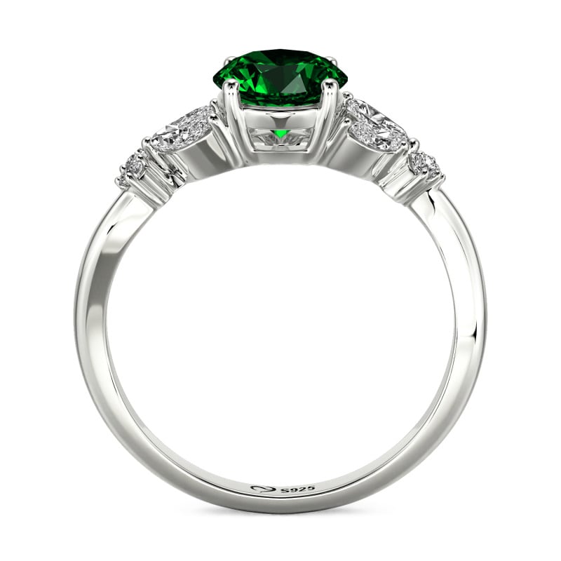 Jeulia Simple Custom Round Ring with Side Stone