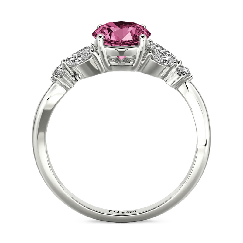 Jeulia Simple Custom Round Ring with Side Stone